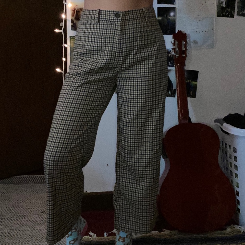Cute plaid flare pants